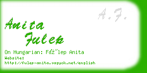 anita fulep business card